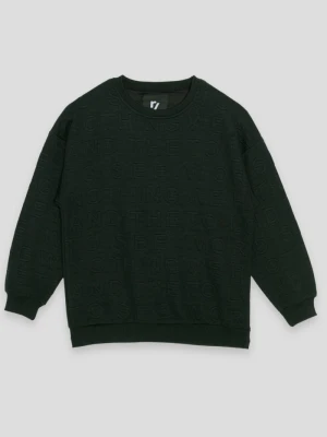 Czarna prążkowana bluza dresowa z napisami Reporter