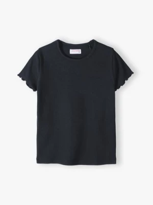 Czarna prążkowana koszulka dziewczęca Lincoln & Sharks by 5.10.15.