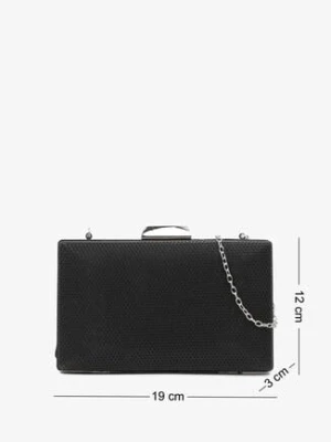 Czarna Prostokątna Torebka Kopertówka z Brokatem Bonadvis