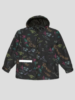 Czarna przejściowa kurtka dla chłopaka GRAFFITI Reporter