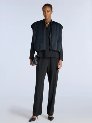 CZARNA PUCHOWA KAMIZELKA LIVIANA CONTI