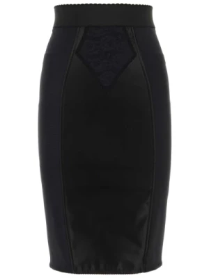 Czarna rozciągliwa spódnica z nylonu Dolce & Gabbana