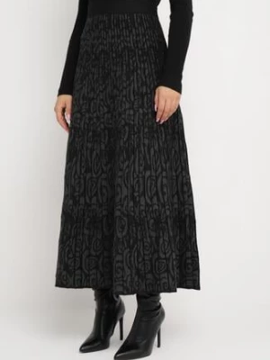 Czarna Rozkloszowana Spódnica Maxi z Wiskozy Sorvin elsa.m by may