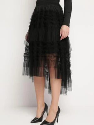 Czarna Rozkloszowana Spódnica z Falbankami Warda elsa.m by may