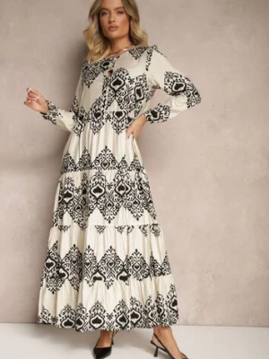 Czarna Rozkloszowana Sukienka z Wiskozą Zapinana na Guziki Ilathinna rosa