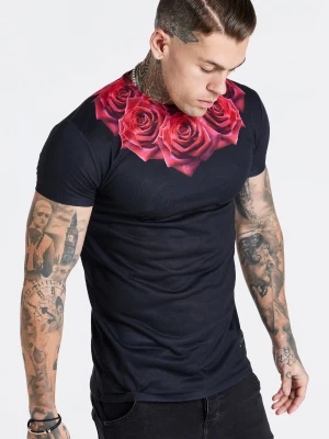 Zdjęcie produktu Czarna róży róży T-shirt SikSilk