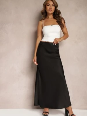 Czarna Satynowa Spódnica Maxi High Waist Formia bisou's project