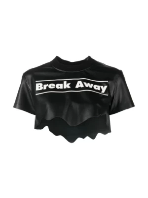 Czarna skórzana koszulka Break Away Ssheena