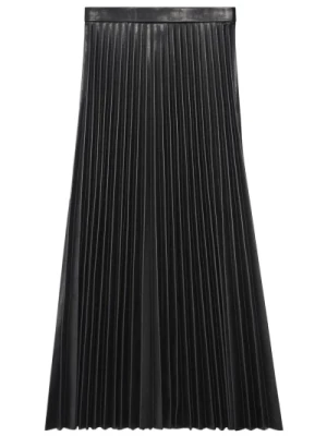 Czarna Skórzana Spódnica Plisowana Balenciaga
