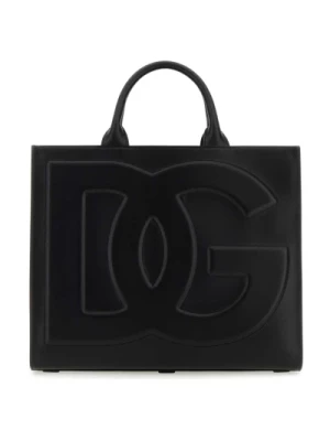 Czarna skórzana torba na zakupy DG Daily Dolce & Gabbana