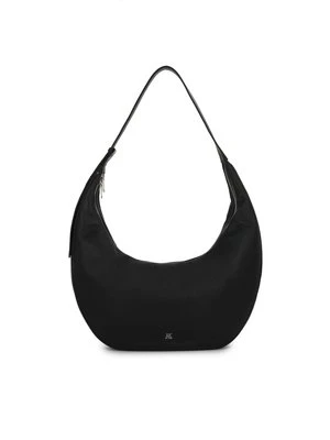 Czarna skórzana torebka w kształcie rogala Kazar