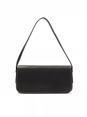 Czarna skórzana torebka w stylu minimal Kazar