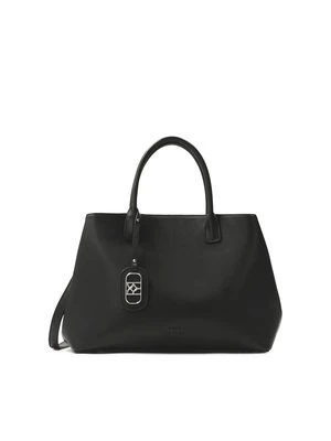 Czarna skórzana torebka w stylu minimal Kazar