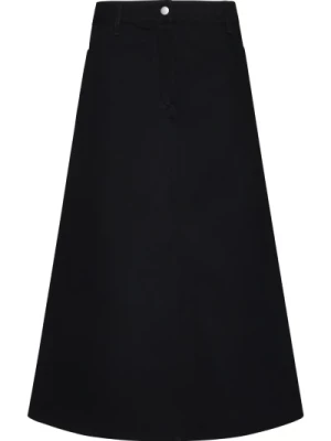 Czarna Spódnica A-Line z Denimu Studio Nicholson