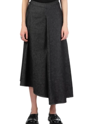 Czarna Spódnica Denim Midi Yohji Yamamoto