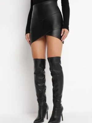 Czarna Spódnica Dopasowana z Imitacji Skóry Ceni new collection