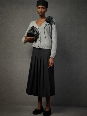 CZARNA SPÓDNICA MIDI Z PLISAMI LIVIANA CONTI