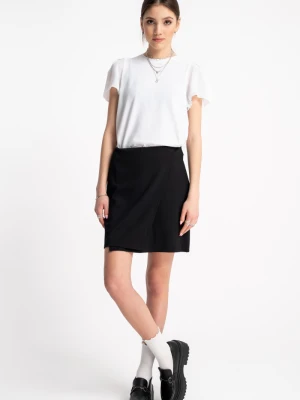 Czarna spódnica mini z asymetryczną zakładką z przodu Reporter