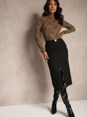 Czarna Spódnica Ołówkowa z Wiskozą Lorattia lily rose