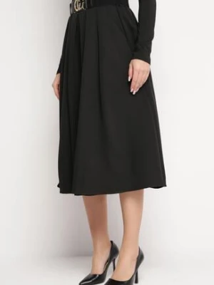 Czarna Spódnica Rozkloszowana z Paskiem Cizo lily rose