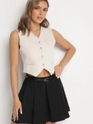 Czarna Spódnica Rozkloszowana z Paskiem i Podszewką Imitującą Szorty Rasllia elsa.m by may