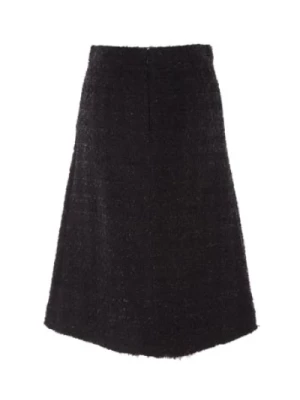 Czarna Spódnica Tweedowa Midi Balenciaga