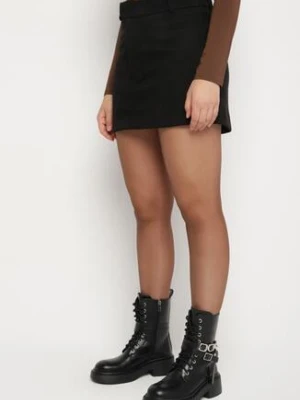 Czarna Spódnica VICES Mini z Imitacji Zamszu Tavite