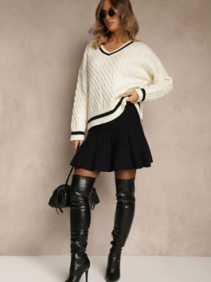 Czarna Spódnica z Wiskozą o Rozkloszowanym Kroju High Waist Calatiela yu & me