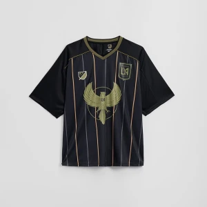 Czarna sportowa koszulka z nadrukiem Los Angeles Football Club House
