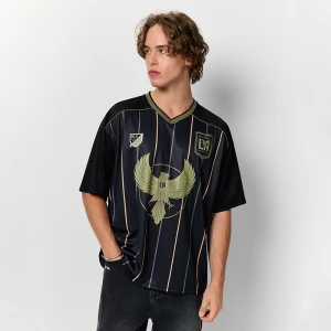 Czarna sportowa koszulka z nadrukiem Los Angeles Football Club House