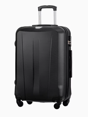 Czarna średnia walizka na czterech kołach Puccini