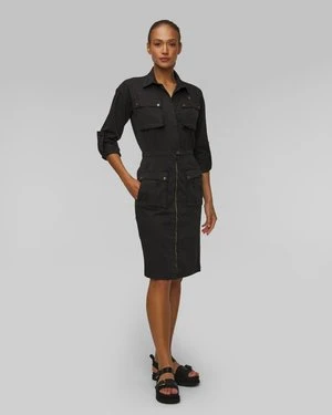 Czarna Sukienka Bodycon Damska Aeronautica Militare