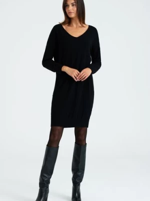 Czarna sukienka damska z dzianiny swetrowej Greenpoint