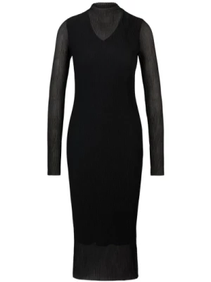 Czarna Sukienka Eviba z Współczesną Sylwetką Hugo Boss