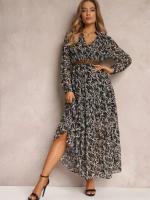 Czarna Sukienka Foligno rosa