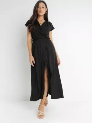 Czarna Sukienka Kopertowa Chloriera by swan