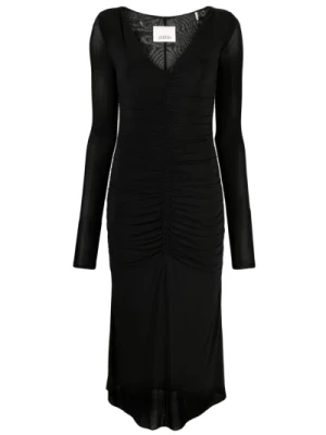 Czarna sukienka Laly z marszczeniami Isabel Marant