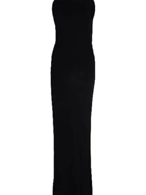 Czarna Sukienka Maxi z Podwyższonym Tyłem Calvin Klein