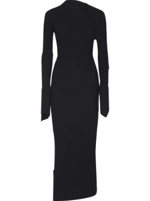 Czarna Sukienka Spiralna Maxi Balenciaga