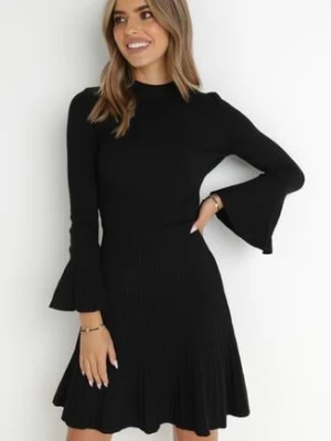 Czarna Sukienka Taliowana z Falbankami Marius elsa.m by may