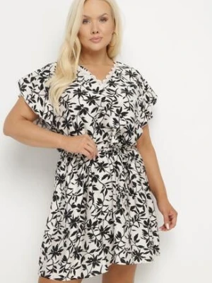 Czarna Sukienka Wiązana Paskiem w Talii z Koronką Tolamira melya by melody