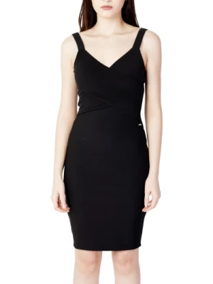 Czarna Sukienka z Dekoltem w Szpic dla Kobiet Armani Exchange