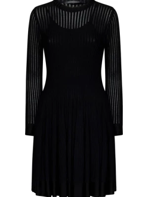 Czarna Sukienka z Efektem Półprzezroczystości Antonino Valenti