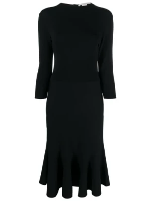 Czarna Sukienka z Logo i Okrągłym Dekoltem Stella McCartney