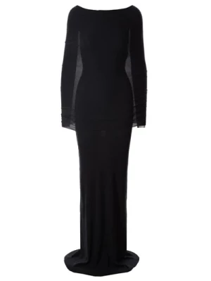Czarna Sukienka z Odkrytymi Ramionami Balenciaga