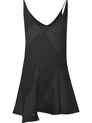 Czarna sukienka z panelem satynowym Maison Margiela