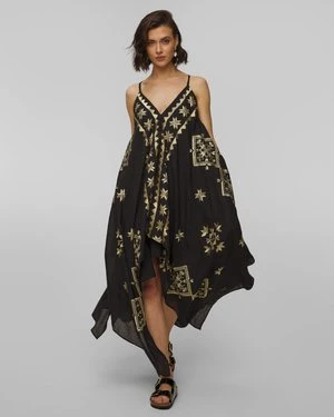 Czarna Sukienka Z Ramii Damska Kori