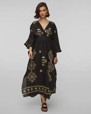 Czarna Sukienka Z Ramii Damska Kori