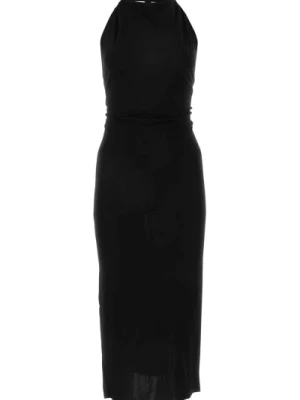 Czarna sukienka z wiskozą Helmut Lang
