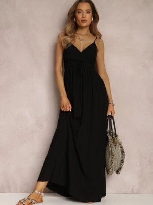 Czarna Sukienka z Wiskozy Anomaria cflo